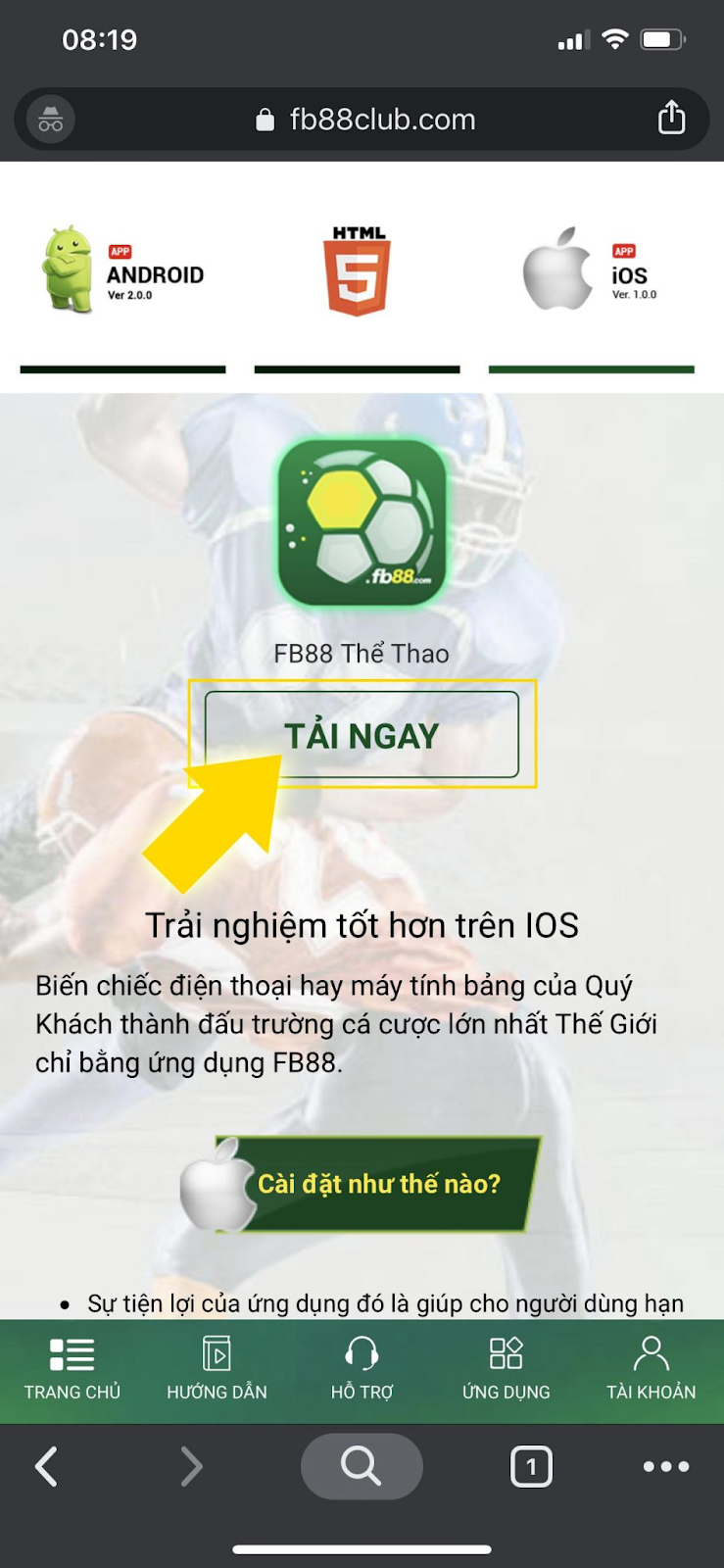 Sức hút mãnh liệt của app fb88? Hướng dẫn cách tải đơn giản cho cược thủ