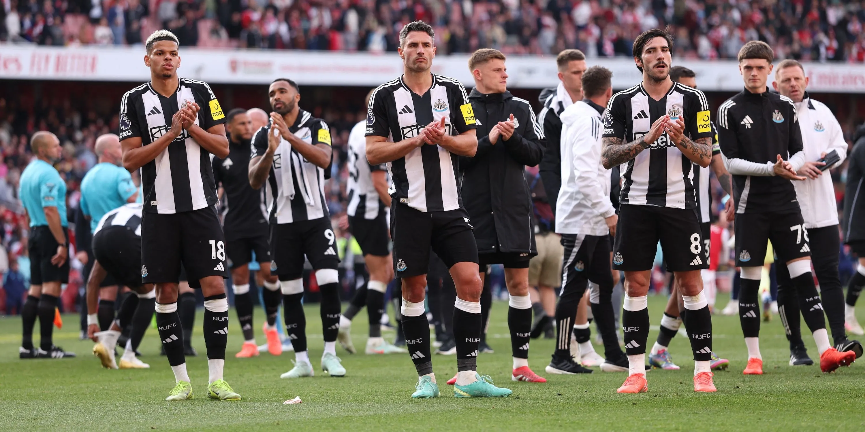 Các cầu thủ Newcastle United: Sandro Tonali, Fabian Schar và William Osula