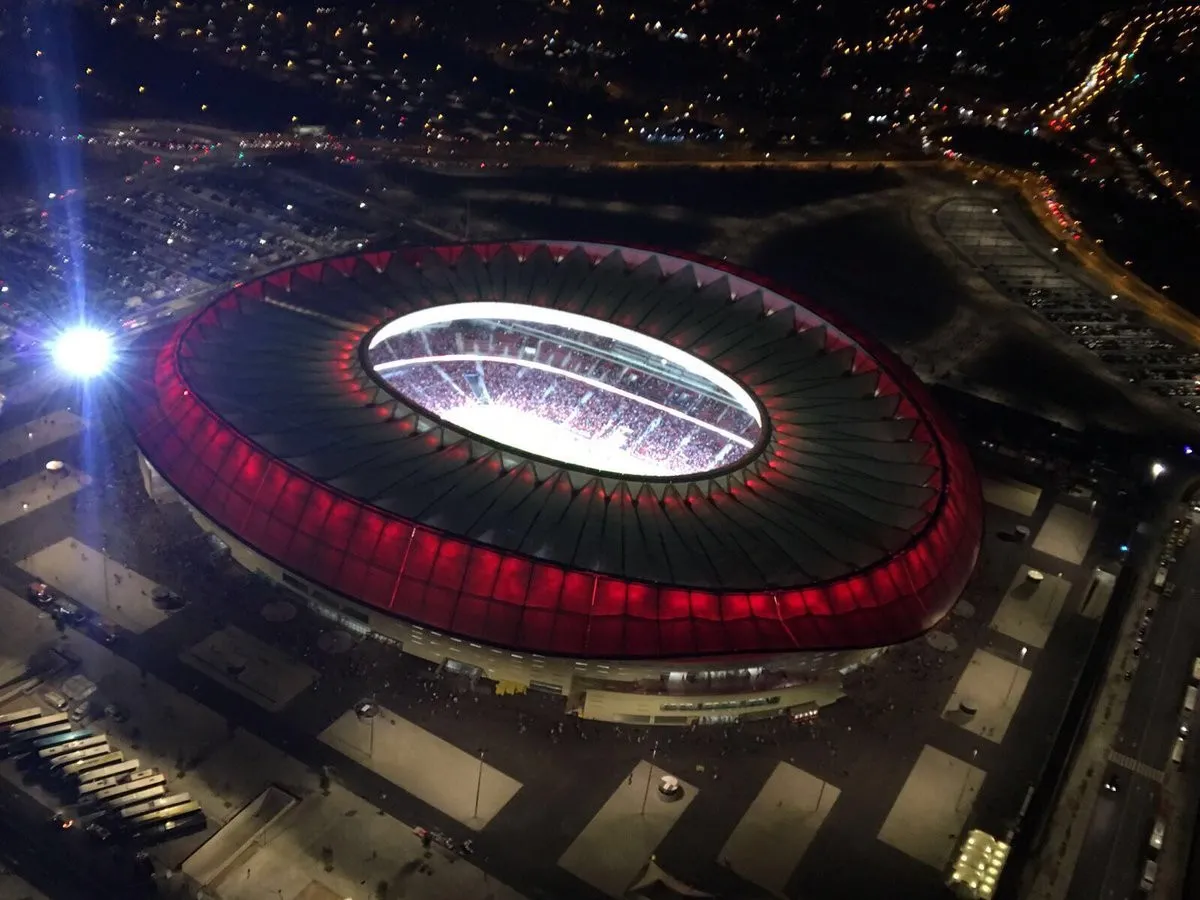 Mô tả SVĐ Wanda Metropolitano của Atletico Madrid từ trên cao