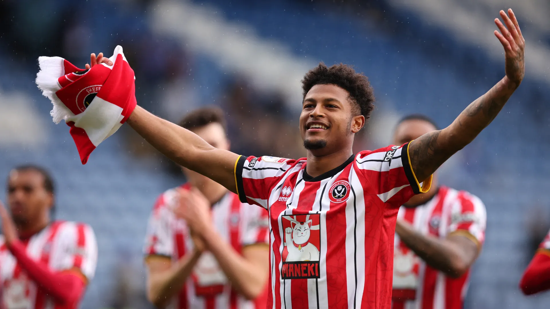 Rhian Brewster ăn mừng bàn thắng cho Sheffield United