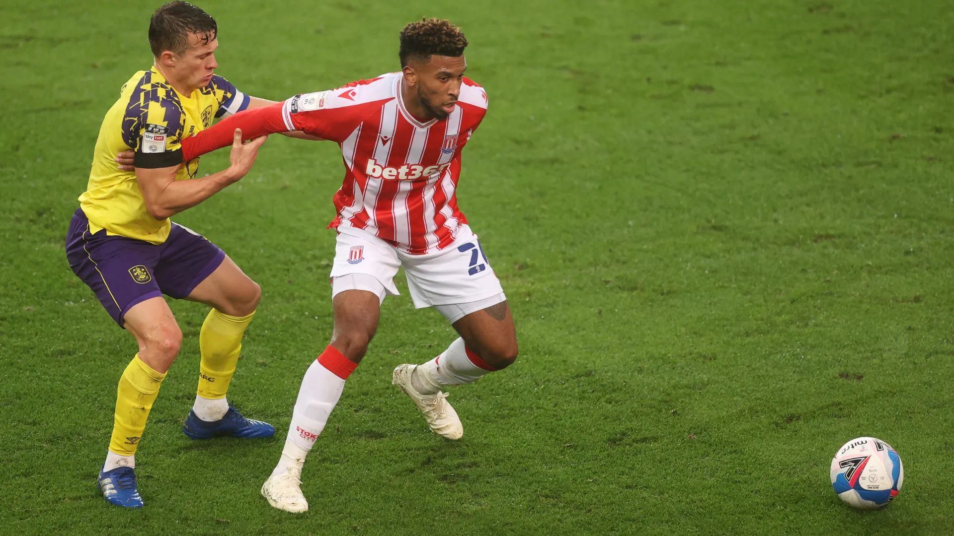 Tiền đạo Tyrese Campbell thi đấu cho Stoke City trước khi chuyển đến Sheffield United