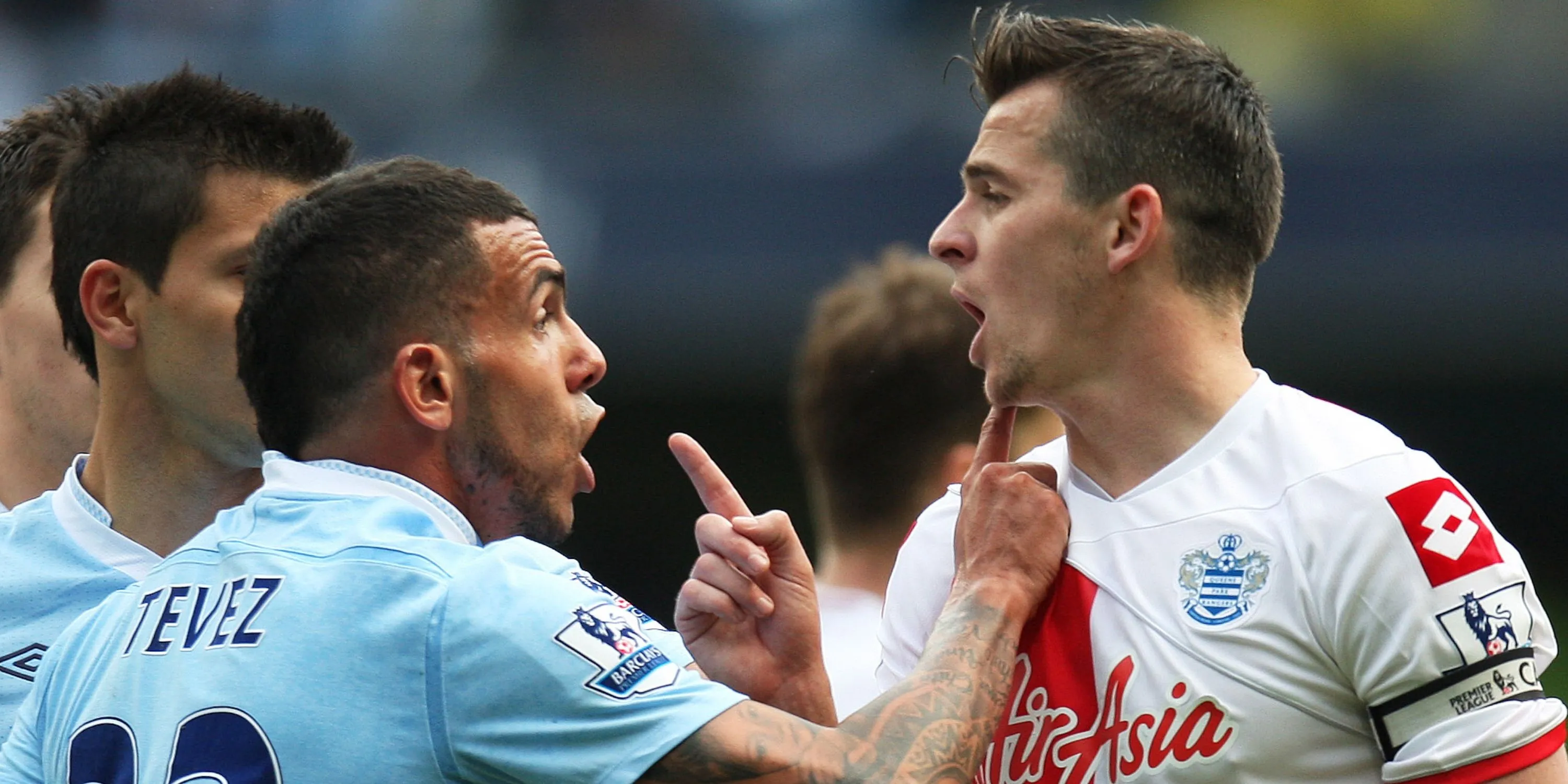Carlos Tevez and Joey Barton