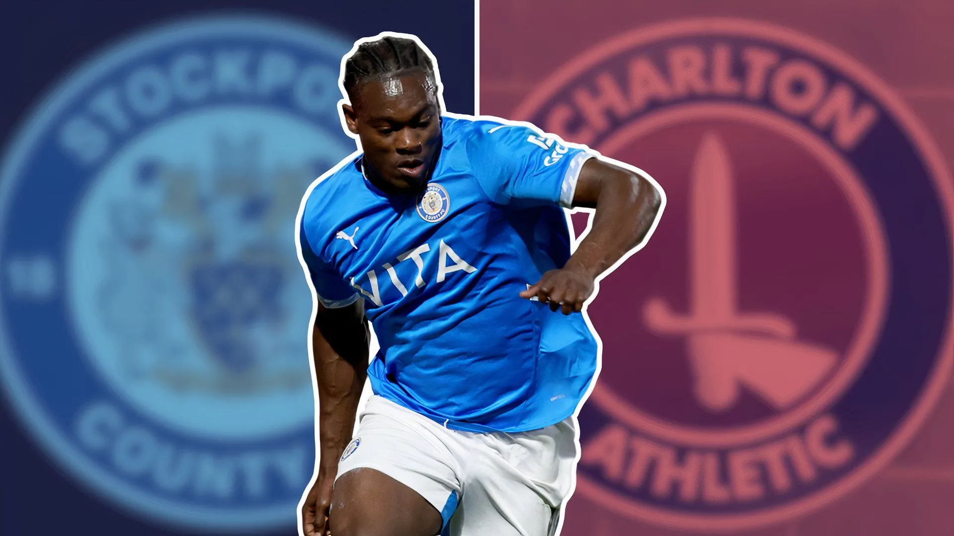 Tiền đạo Isaac Olaofe trong màu áo Stockport County