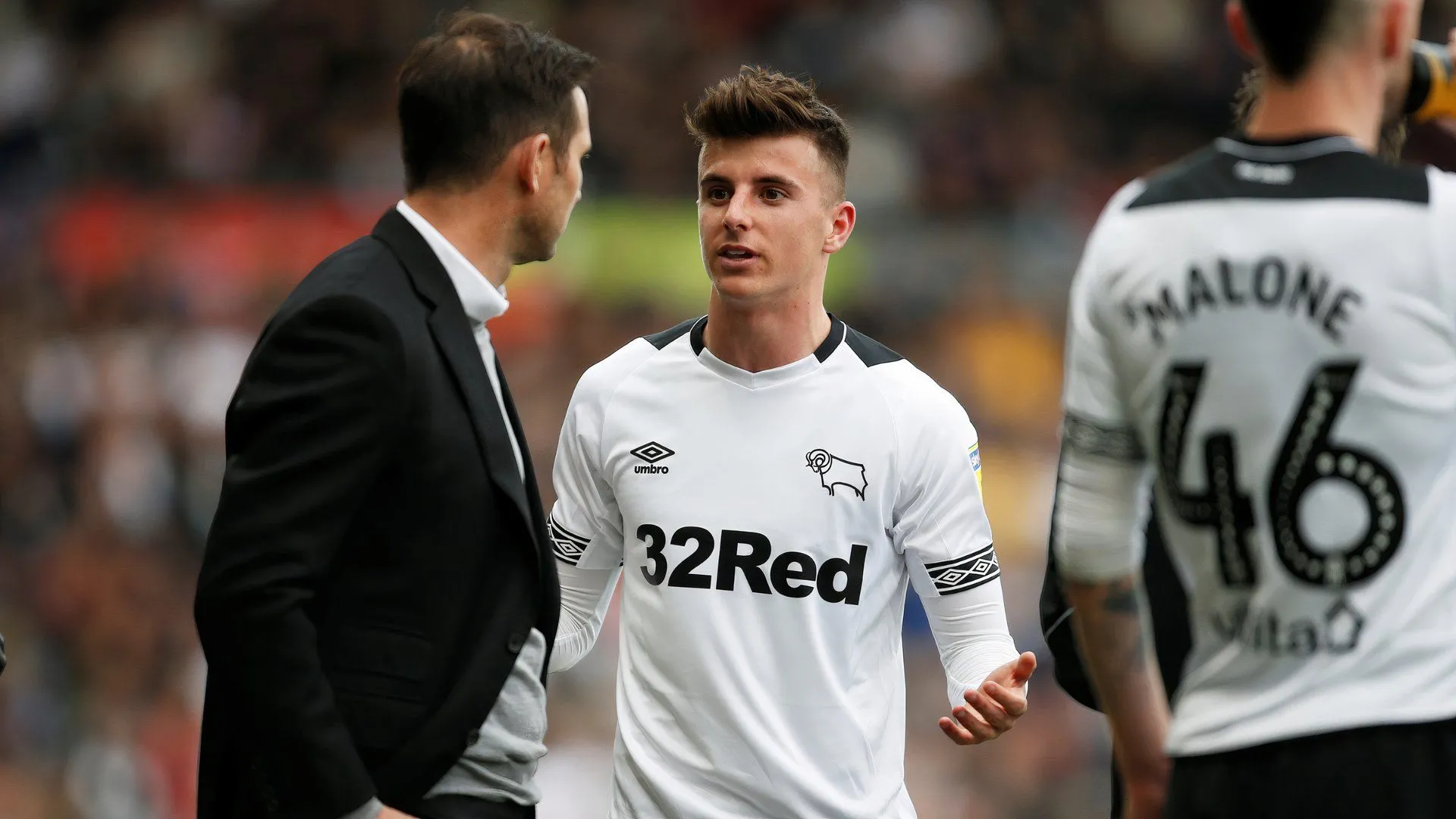 Mason Mount và Frank Lampard tại Derby County mùa 2018/19